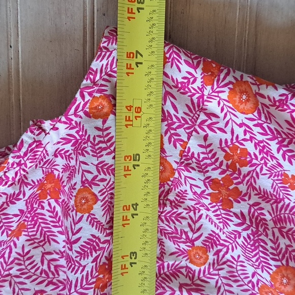 J.Crew Pink Orange Floral Ruffle Sleeve Cotton Comfy Pockets Tiered Midi Dress - Picture 13 of 15